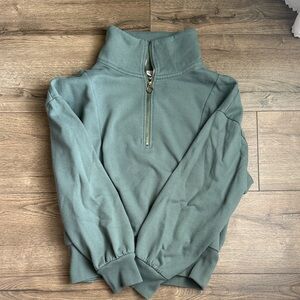a new day Women's Sage Green Half-Zip Sweater